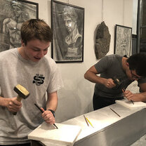 CYA Students in a Marble Sculpting Workshop CYA Students in a Marble Sculpting Workshop