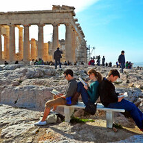CYA Students doing work by the Acropolis CYA Students doing work by the Acropolis