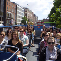 Students on a bus tour