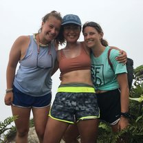 Julia, Maddie and I at the top of Mt. Scenery