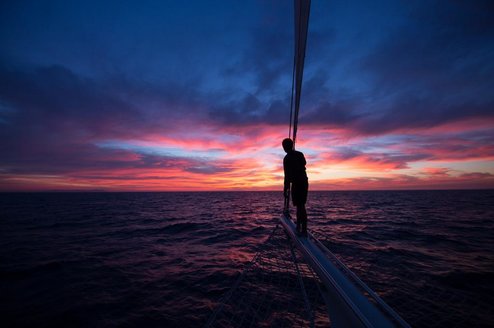 Seamester: Transatlantic, Med to Caribbean - 90 days Sunset on the bow